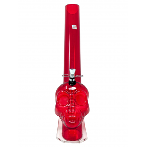 17.5" Acrylic Skull Metal Pull Bowl W/ Grip Water Pipe - [AJM14]